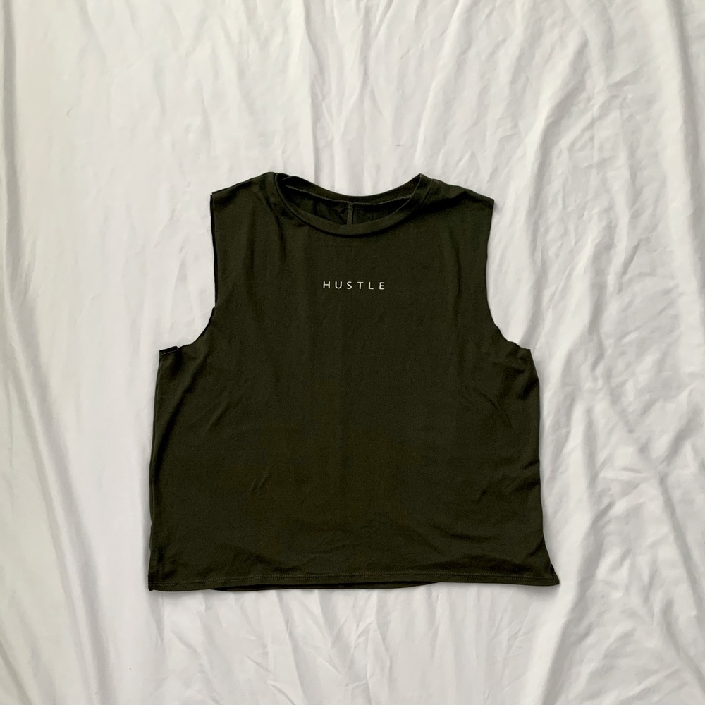 A army green workout tank